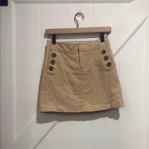 Lilly Pulitzer Tan Mini Skirt with Button Accents
